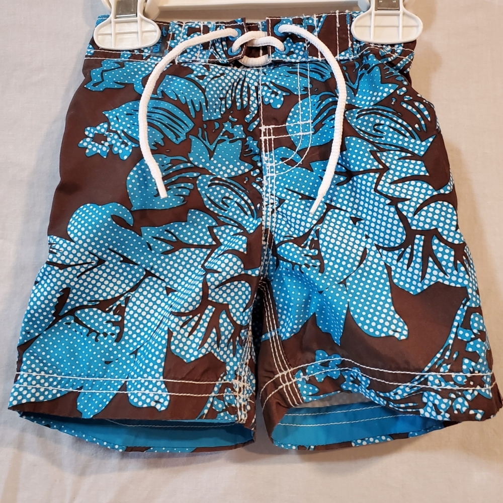 Old Navy Blue hibiscus swim trunks